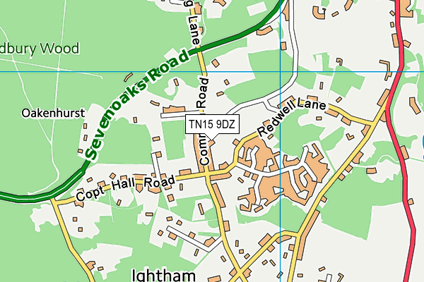 TN15 9DZ map - OS VectorMap District (Ordnance Survey)