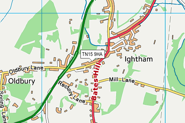 Ightham Village Hall map (TN15 9HA) - OS VectorMap District (Ordnance Survey)