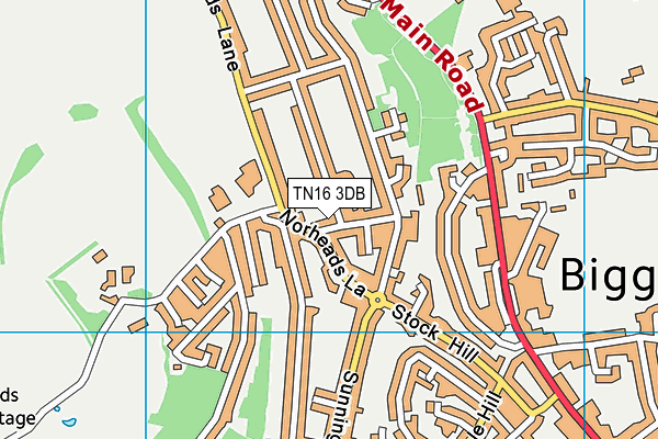 TN16 3DB map - OS VectorMap District (Ordnance Survey)