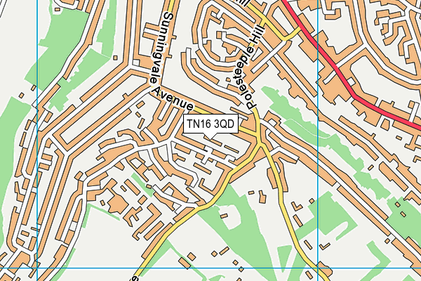 TN16 3QD map - OS VectorMap District (Ordnance Survey)