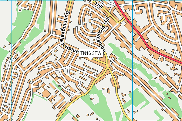 TN16 3TW map - OS VectorMap District (Ordnance Survey)