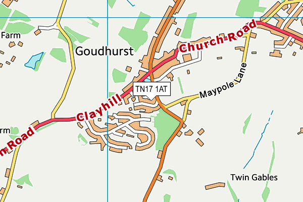 TN17 1AT map - OS VectorMap District (Ordnance Survey)