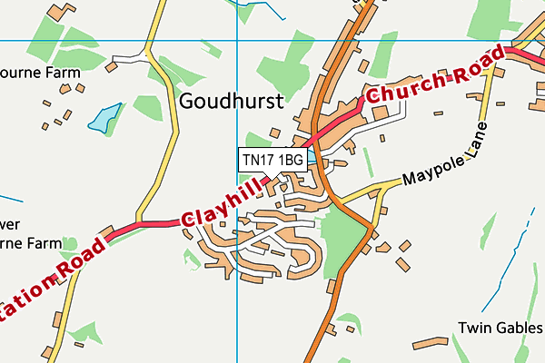 TN17 1BG map - OS VectorMap District (Ordnance Survey)
