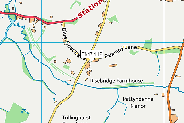Risebridge Health Club map (TN17 1HP) - OS VectorMap District (Ordnance Survey)