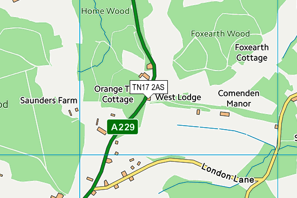 TN17 2AS map - OS VectorMap District (Ordnance Survey)