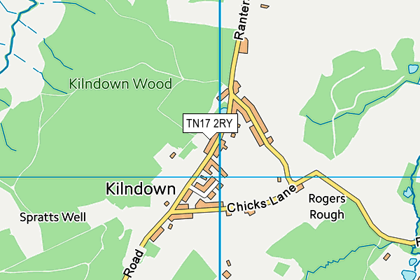 Kilndown Millennium Green map (TN17 2RY) - OS VectorMap District (Ordnance Survey)