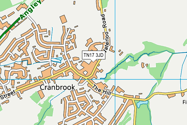 Cranbrook School map (TN17 3JD) - OS VectorMap District (Ordnance Survey)