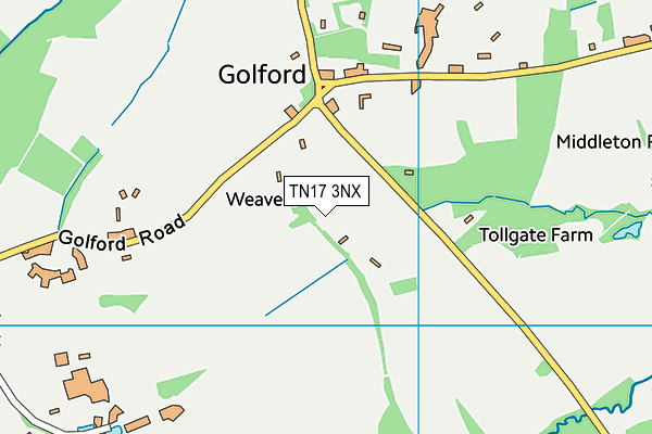TN17 3NX map - OS VectorMap District (Ordnance Survey)