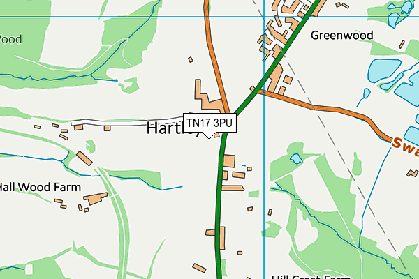TN17 3PU map - OS VectorMap District (Ordnance Survey)
