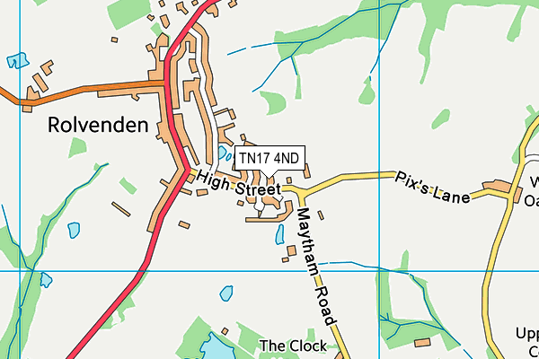 Rolvenden Village Hall map (TN17 4ND) - OS VectorMap District (Ordnance Survey)