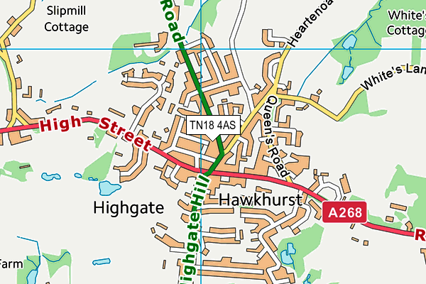 TN18 4AS map - OS VectorMap District (Ordnance Survey)