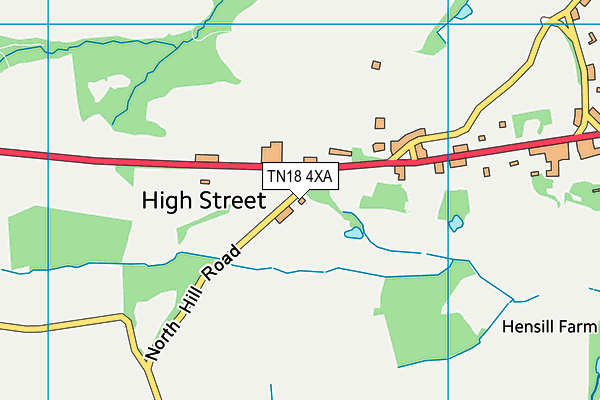 TN18 4XA map - OS VectorMap District (Ordnance Survey)