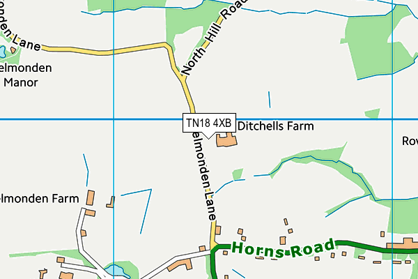 TN18 4XB map - OS VectorMap District (Ordnance Survey)