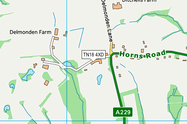 TN18 4XD map - OS VectorMap District (Ordnance Survey)