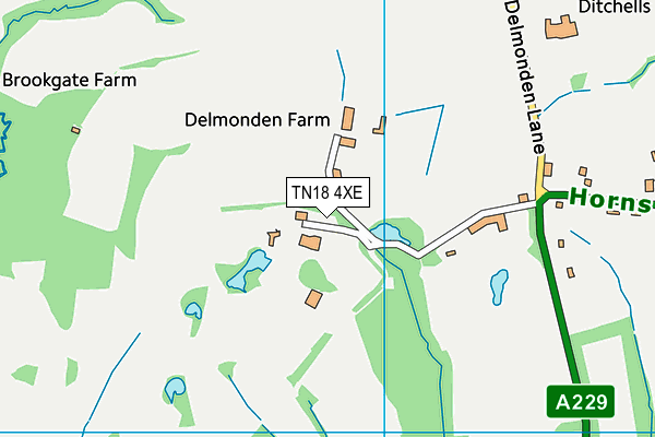 TN18 4XE map - OS VectorMap District (Ordnance Survey)