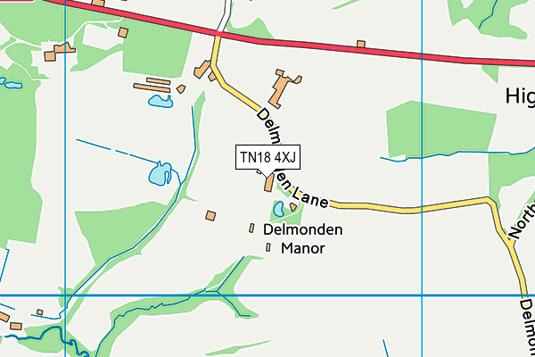 TN18 4XJ map - OS VectorMap District (Ordnance Survey)