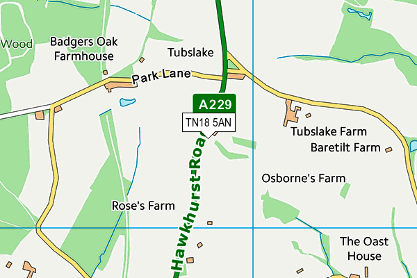 TN18 5AN map - OS VectorMap District (Ordnance Survey)