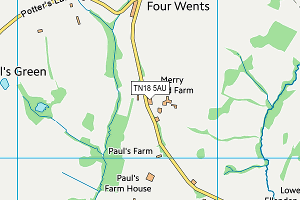 TN18 5AU map - OS VectorMap District (Ordnance Survey)