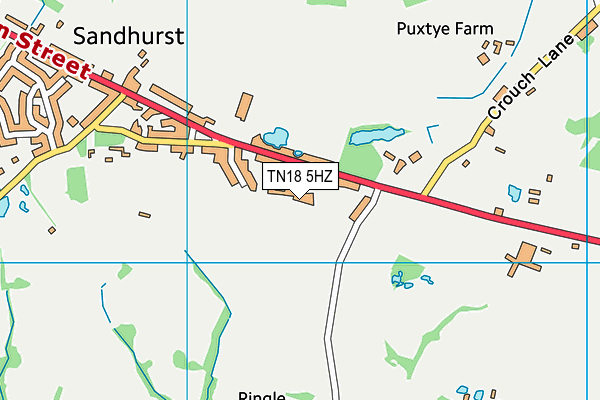 TN18 5HZ map - OS VectorMap District (Ordnance Survey)