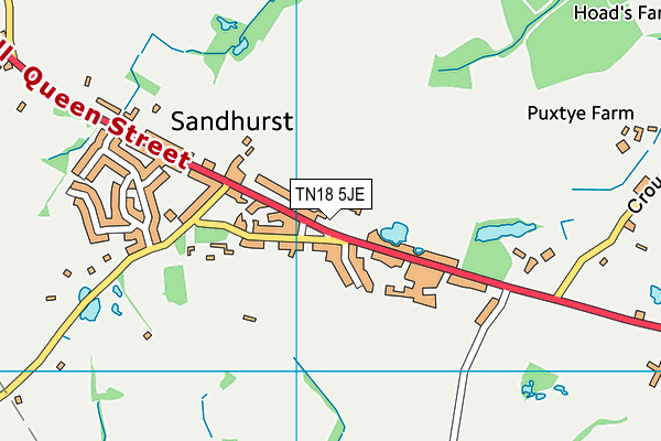 Sandhurst Primary School map (TN18 5JE) - OS VectorMap District (Ordnance Survey)