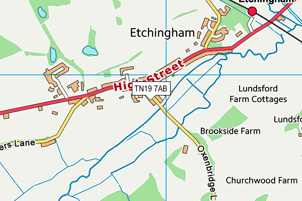 TN19 7AB map - OS VectorMap District (Ordnance Survey)