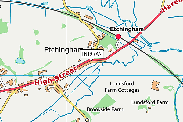 TN19 7AN map - OS VectorMap District (Ordnance Survey)