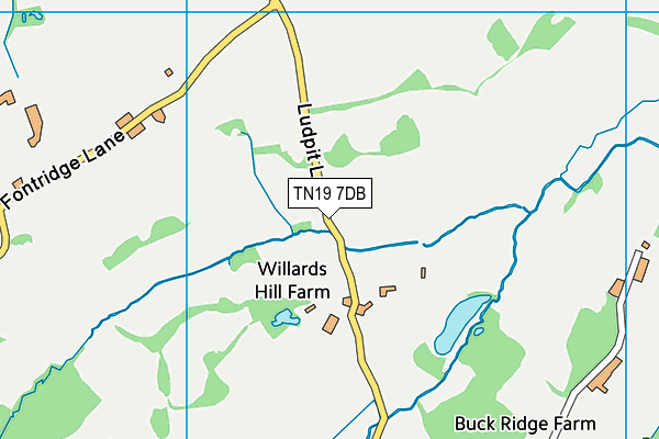 TN19 7DB map - OS VectorMap District (Ordnance Survey)