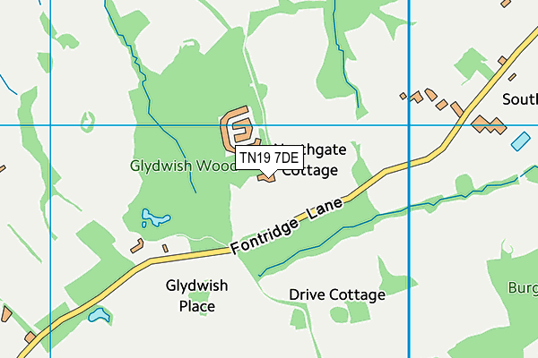 TN19 7DE map - OS VectorMap District (Ordnance Survey)