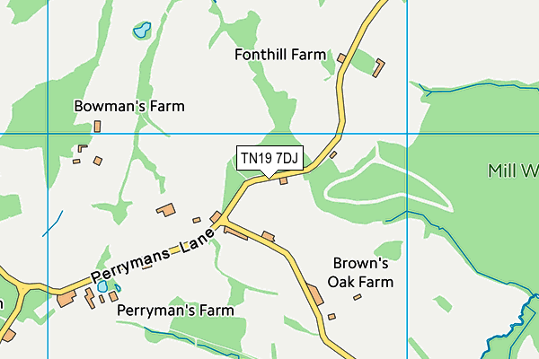 TN19 7DJ map - OS VectorMap District (Ordnance Survey)