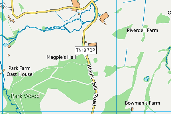 TN19 7DP map - OS VectorMap District (Ordnance Survey)