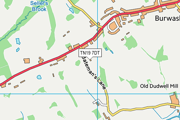 TN19 7DT map - OS VectorMap District (Ordnance Survey)