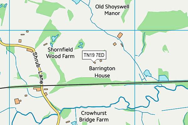 TN19 7ED map - OS VectorMap District (Ordnance Survey)