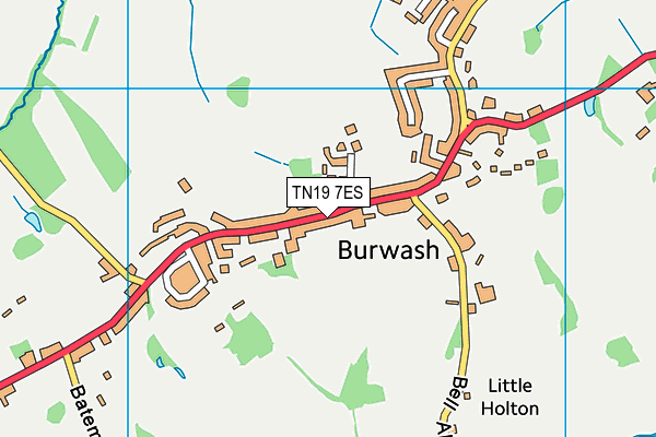 TN19 7ES map - OS VectorMap District (Ordnance Survey)