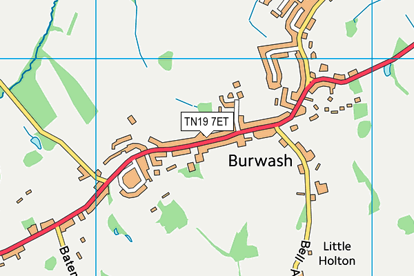 TN19 7ET map - OS VectorMap District (Ordnance Survey)