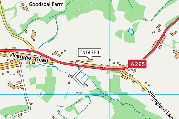 TN19 7FB map - OS VectorMap District (Ordnance Survey)