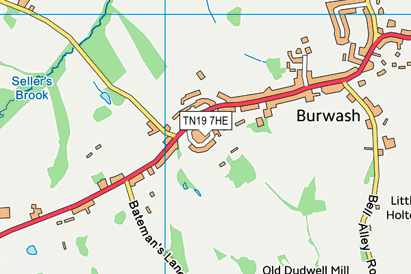 TN19 7HE map - OS VectorMap District (Ordnance Survey)