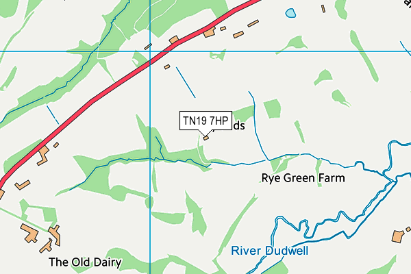 TN19 7HP map - OS VectorMap District (Ordnance Survey)