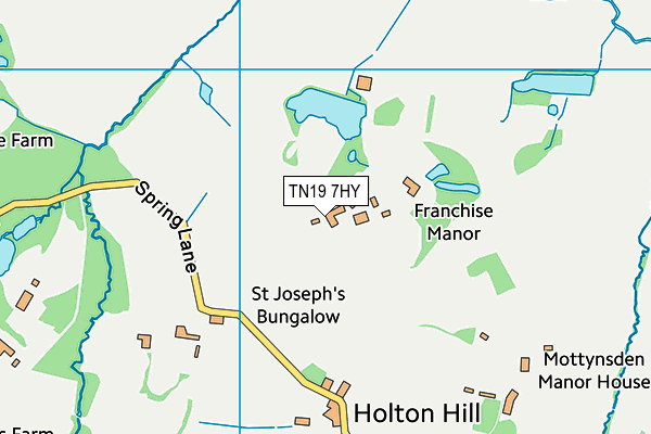 TN19 7HY map - OS VectorMap District (Ordnance Survey)