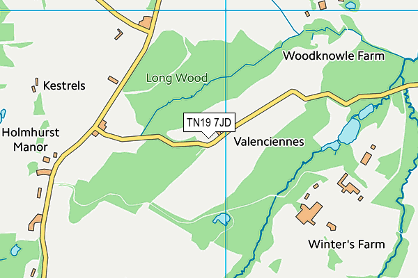 TN19 7JD map - OS VectorMap District (Ordnance Survey)