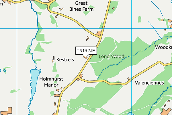 TN19 7JE map - OS VectorMap District (Ordnance Survey)