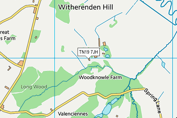 TN19 7JH map - OS VectorMap District (Ordnance Survey)