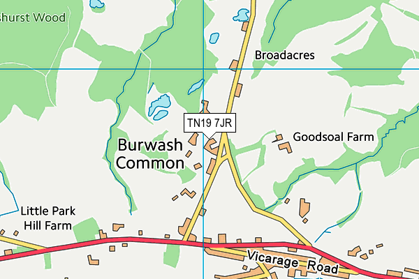 TN19 7JR map - OS VectorMap District (Ordnance Survey)