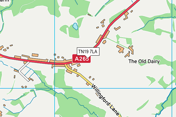 TN19 7LA map - OS VectorMap District (Ordnance Survey)