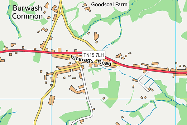 TN19 7LH map - OS VectorMap District (Ordnance Survey)