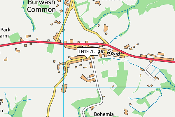 TN19 7LJ map - OS VectorMap District (Ordnance Survey)