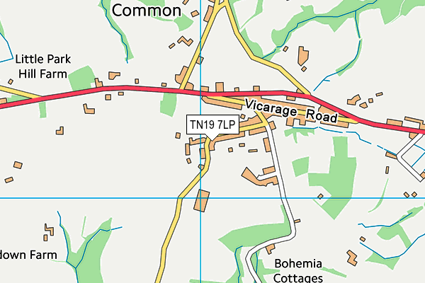 TN19 7LP map - OS VectorMap District (Ordnance Survey)