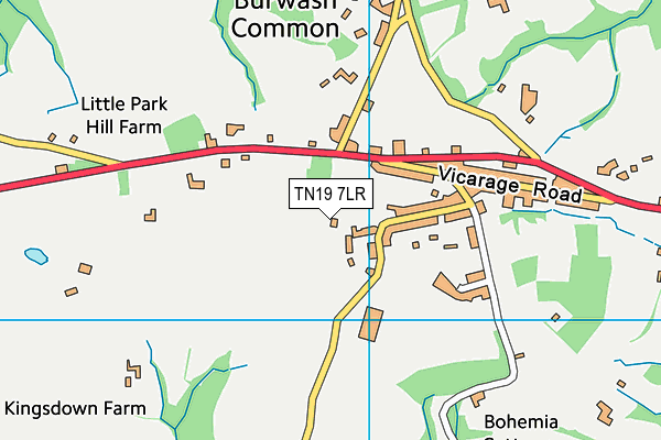 TN19 7LR map - OS VectorMap District (Ordnance Survey)