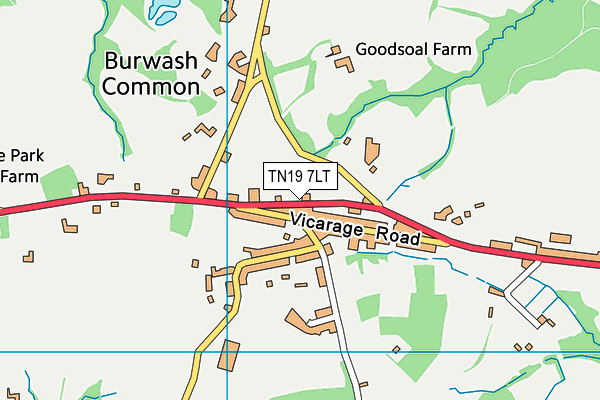 TN19 7LT map - OS VectorMap District (Ordnance Survey)