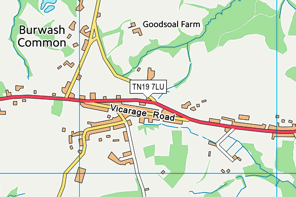 TN19 7LU map - OS VectorMap District (Ordnance Survey)
