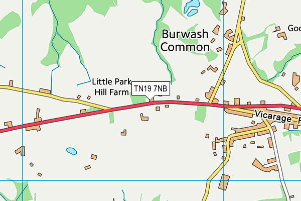 TN19 7NB map - OS VectorMap District (Ordnance Survey)